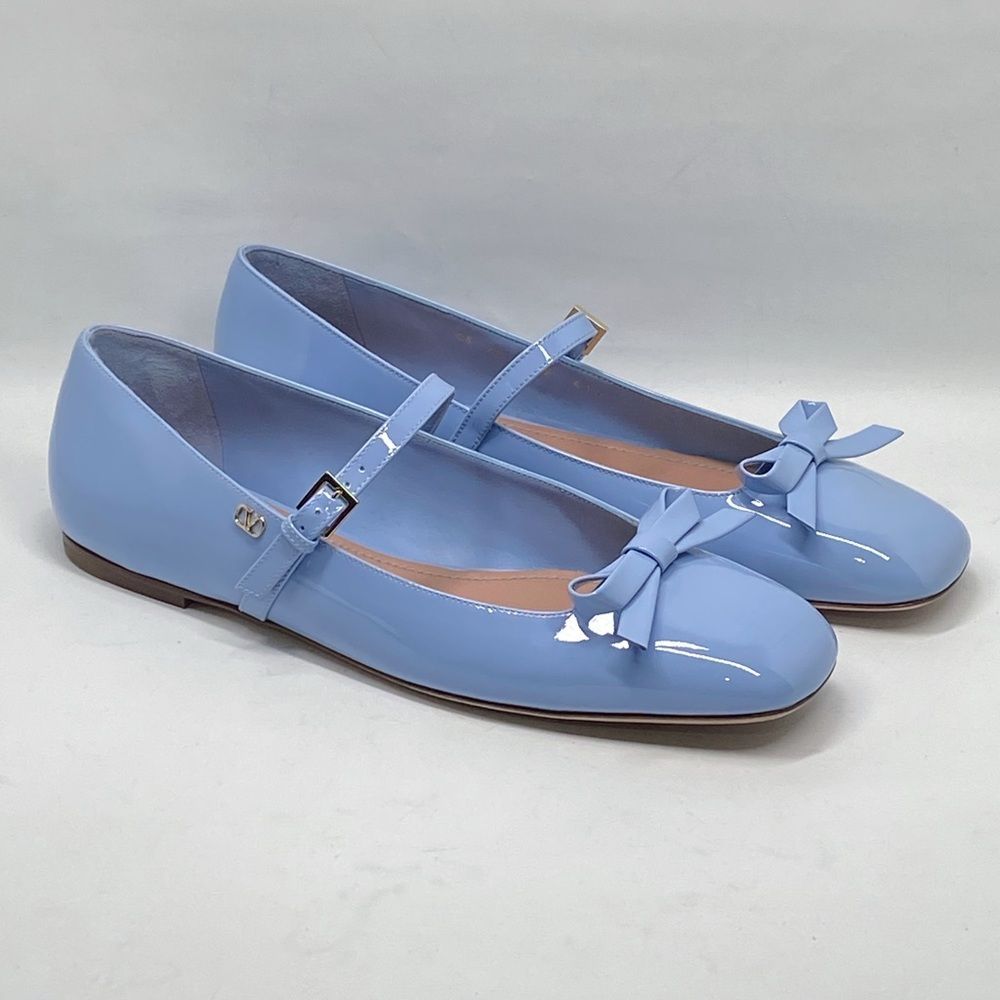 Valentino Garavani Romance Bow Patent Leather Ballet Flats Size 41